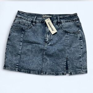 Women's Charcoal Denim Mini Skirt